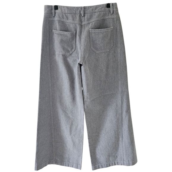 TWP Joanna Two-toned Linen-blend Pants In Natural Heather Grey - Picture 6 of 9